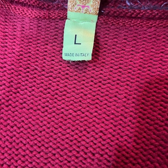 Elegant Red Button-Up Women's Sweater/coat - Picture 8 of 10